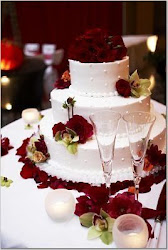 cake roses cakes round burgundy pearls tier three rose flowers